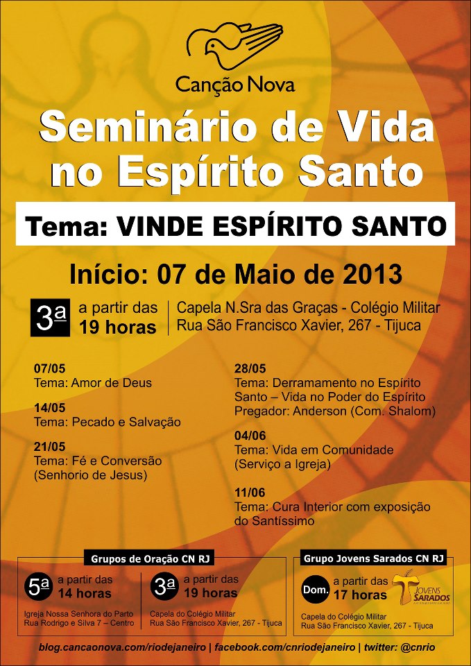 Seminário do Espírito Santo, Dia 03 às 19:00