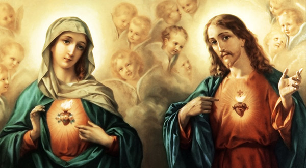 No sonho de Dom Bosco, a Eucaristia e a devoção a Nossa Senhora são duas colunas que sustentam a Igreja, muito unidas à devoção aos Sagrados Corações de Jesus e Maria.