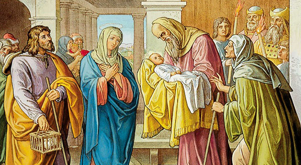 Meditemos sobre a Apresentação de Jesus Cristo, a profecia do velho Simeão e a dor da Virgem Maria.