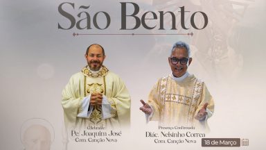 Diácono Nelsinho Correa na Missa de São Bento dia 18 de março
